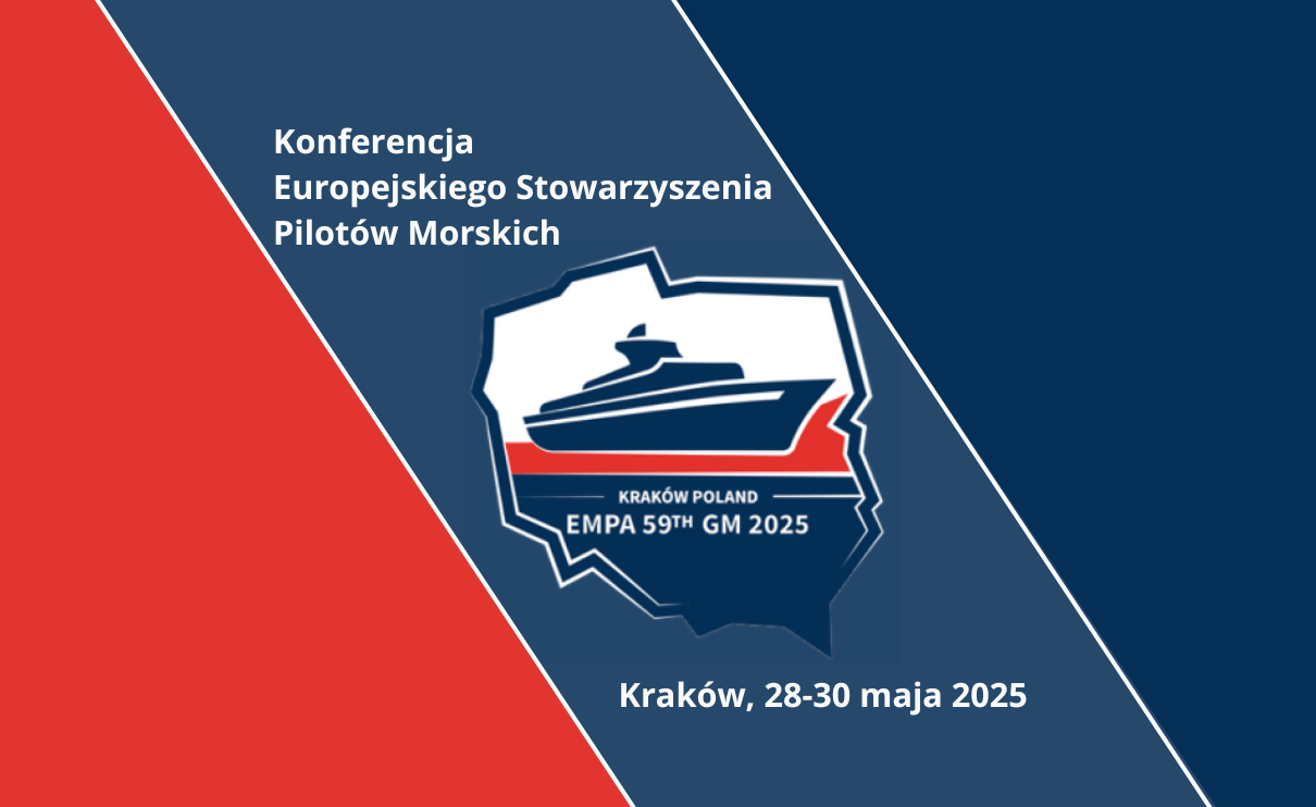 Plansza z tytułem Konferencja Europejskiego Stowarzyszenia Pilotów Morskich