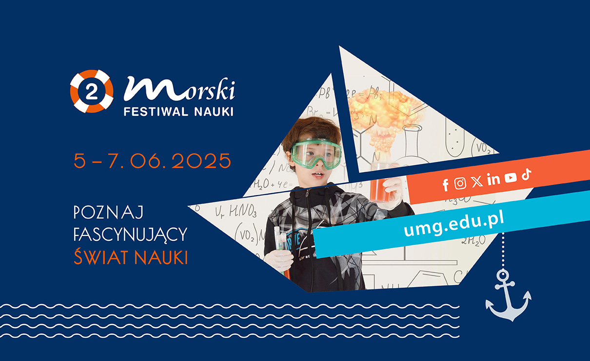 Plansza z tytułem Morski Festiwal Nauki 5-7.06.2025