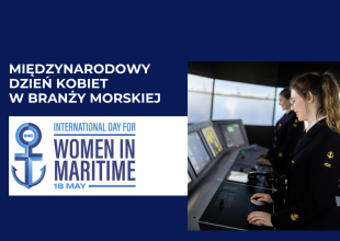 Plansza z tytułem Międzynarodowy Dzień Kobiet w Branży Morskiej