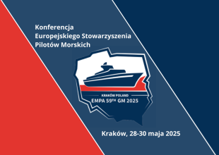 Plansza z tytułem Konferencja Europejskiego Stowarzyszenia Pilotów Morskich