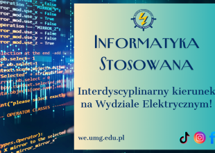 Grafika promująca kierunek studiów Informatyka stosowana