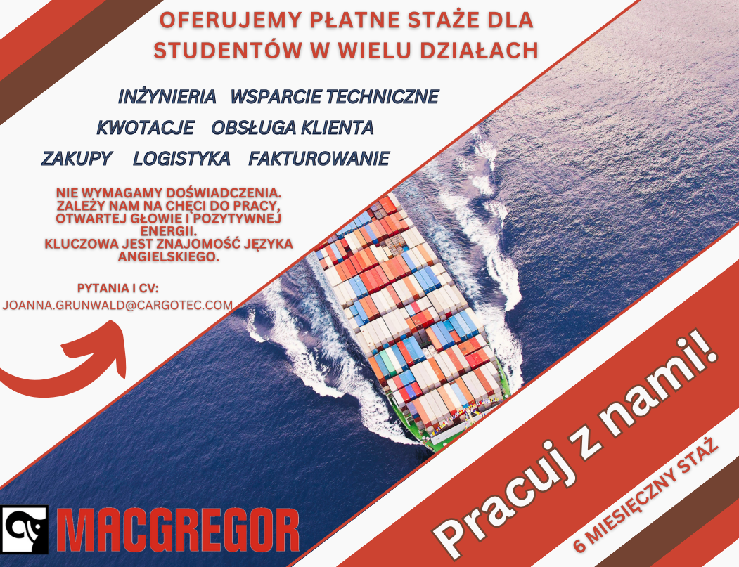 Płatny 6-cio miesięczny staż w działach: faktury, logistyka, kwotacje, zakupy, obsługa klienta