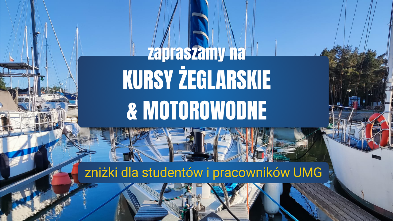 Grafika zapraszająca na kursy żeglarskie