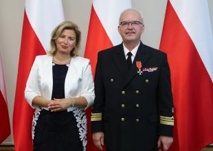 Prof. Krzysztof Czaplewski podczas uroczystości odznaczenia