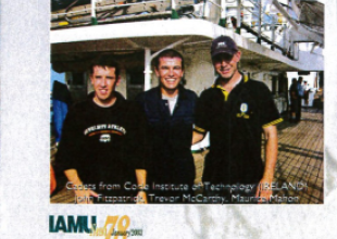 01.2003_IAMU News_studenci Corke Institute of Technology z Irlandii_John Fitzpatrick, Trevor McCarchy, Maurice Mahon na praktyce na Darze Młodzieży w ramach współpracy z IAMU