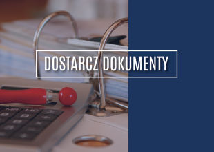 Plansza z grafiką i napisem Dostarcz dokumenty