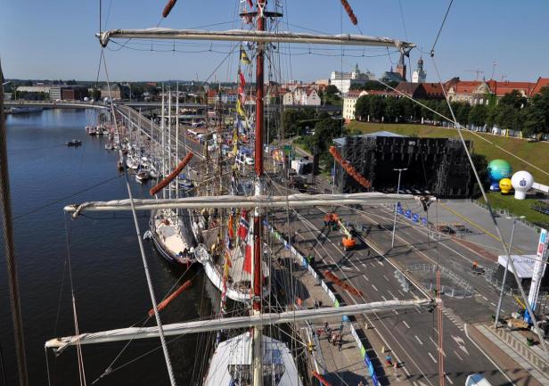 Krzysztof Romański na maszcie