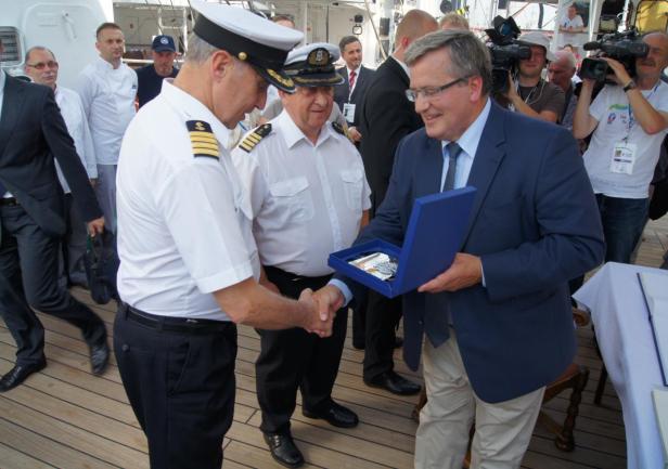 Prezydent RP Bronisław Komorowski na pokładzie - Szczecin 2013