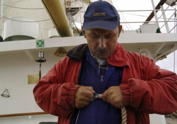 Starszy oficer na \"Darze Młodzieży\"