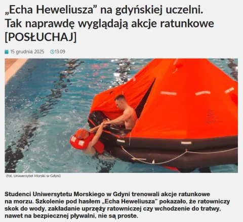 wycinek prasowy nt. Ech Heweliusza