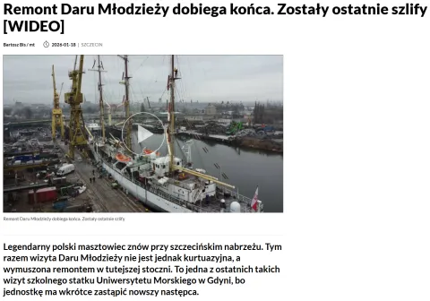 Dar Młodzieży w stoczni w Szczecinie